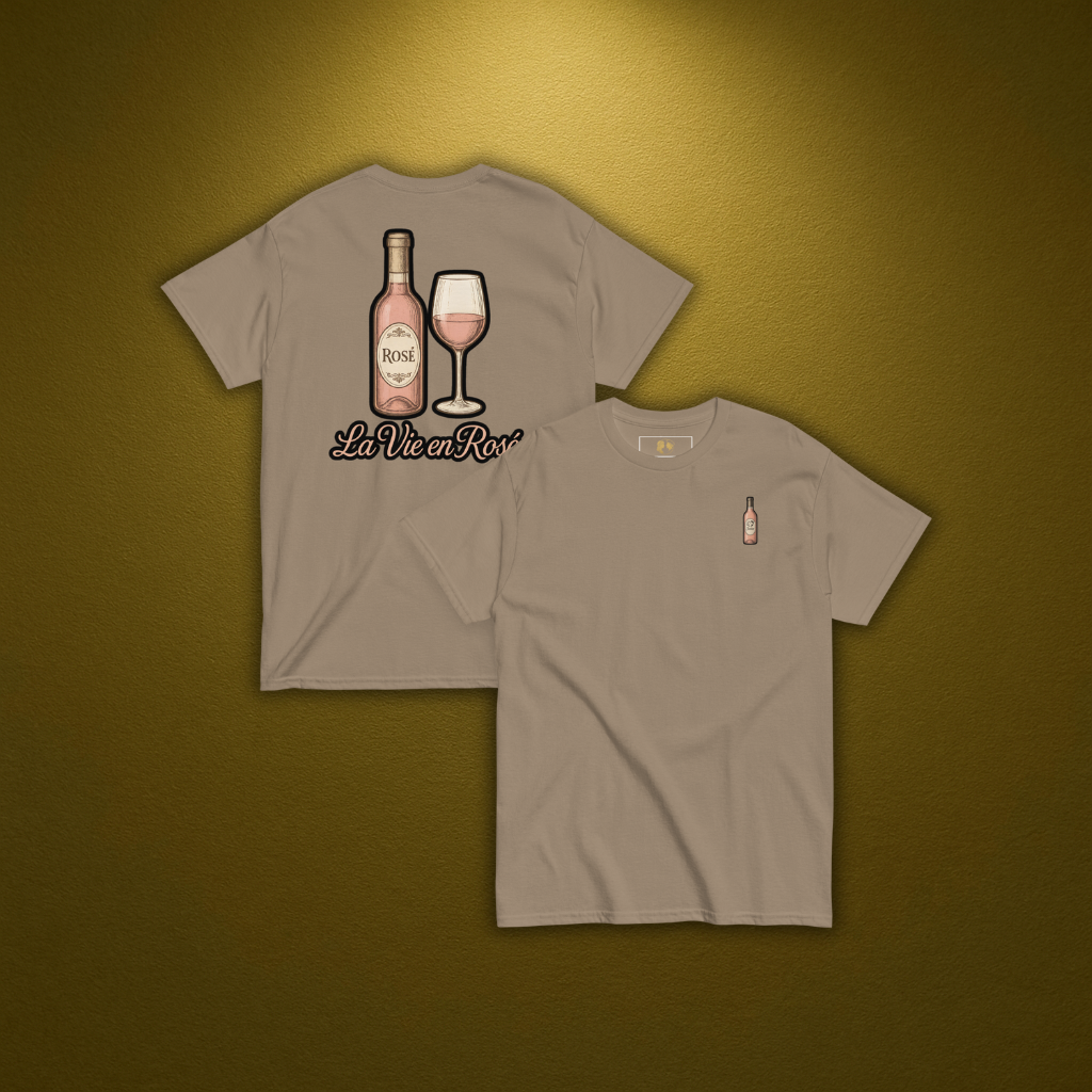 Juliet Rosé Bottle T-Shirt – Elegantes Old Money Design