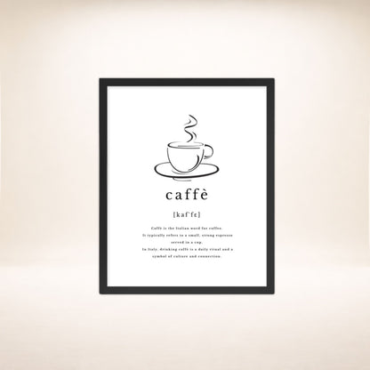 Caffè Framed Poster | Gerahmtes Poster mit ruhiger Eleganz