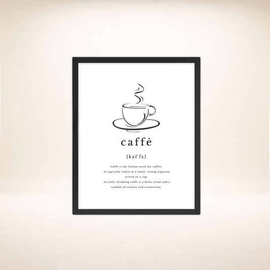 Caffè Framed Poster | Gerahmtes Poster mit ruhiger Eleganz