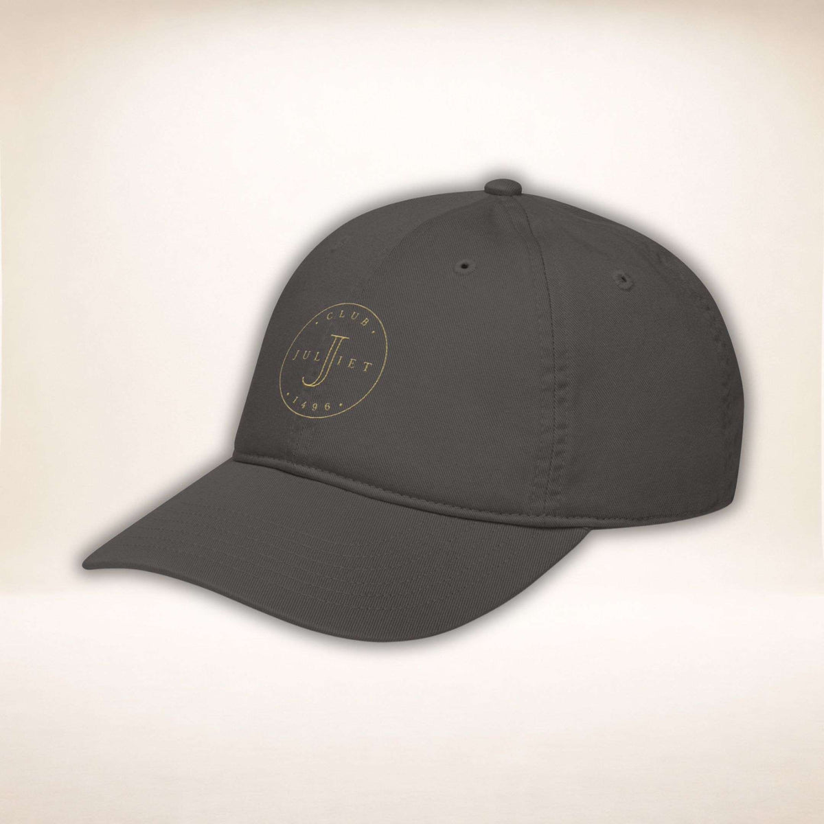 Club Juliet Bio Cap in Anthrazit mit runder Club-Stickerei