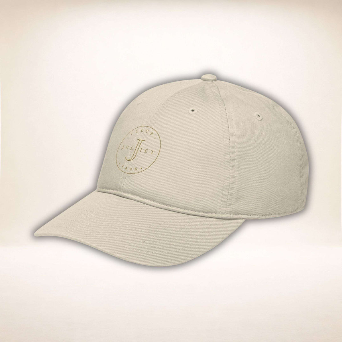 Club Juliet Bio Cap in Oyster mit runder Club-Stickerei