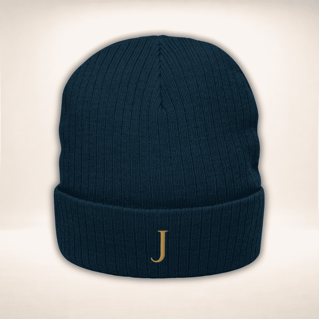 Club Juliet Bio Mütze in Navy mit goldenem J