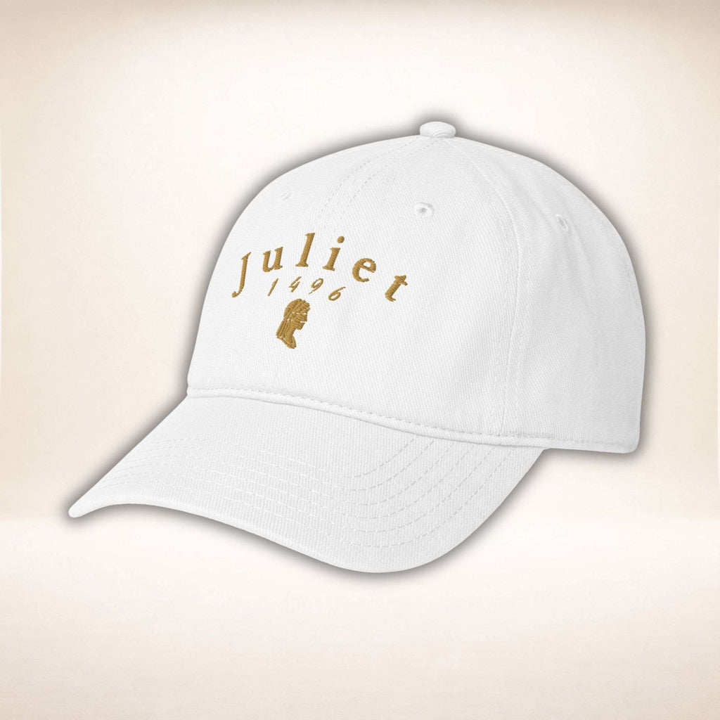 Juliet Silhouette Cap in Weiß mit goldener Stickerei