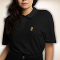 Juliet Silhouette Polo in Schwarz mit goldener Juliet-Stickerei