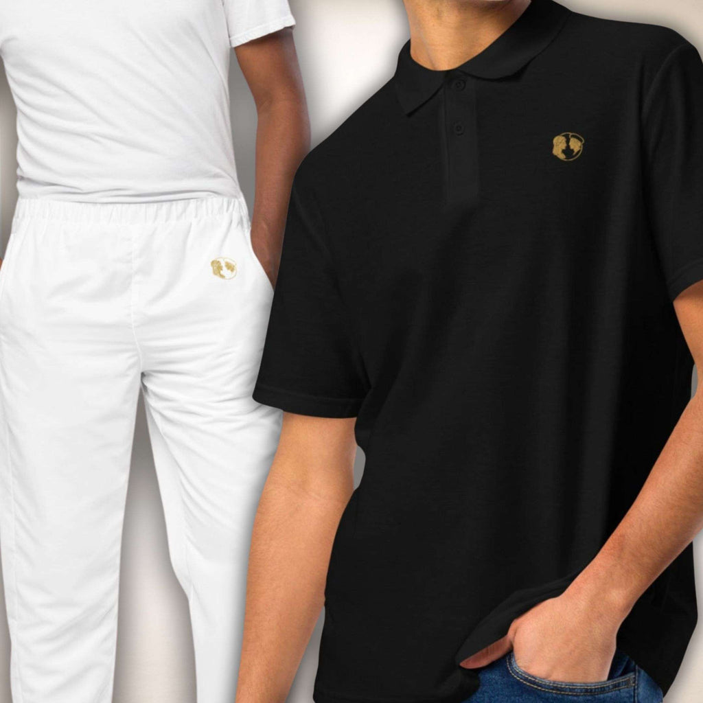 Full Polo Fit Bundle mit schwarzem Polo und weißer Riviera Hose