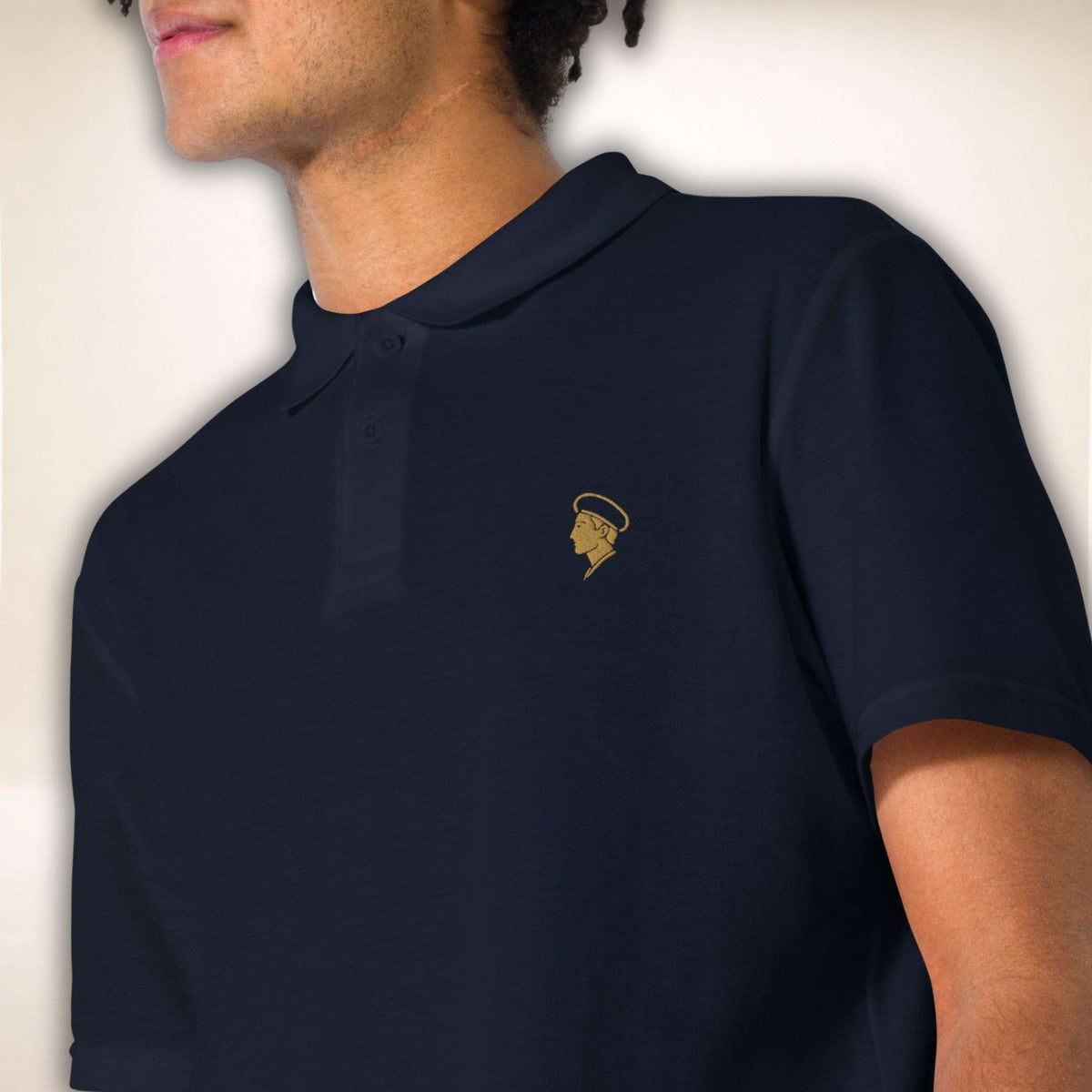 Romeo Silhouette Polo in Navy mit goldener Romeo-Stickerei