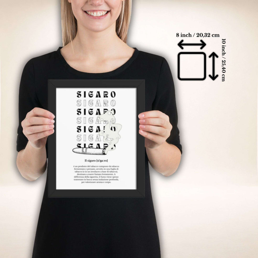 Sigaro Noir Poster im schwarzen Rahmen, Format 8 × 10 Zoll