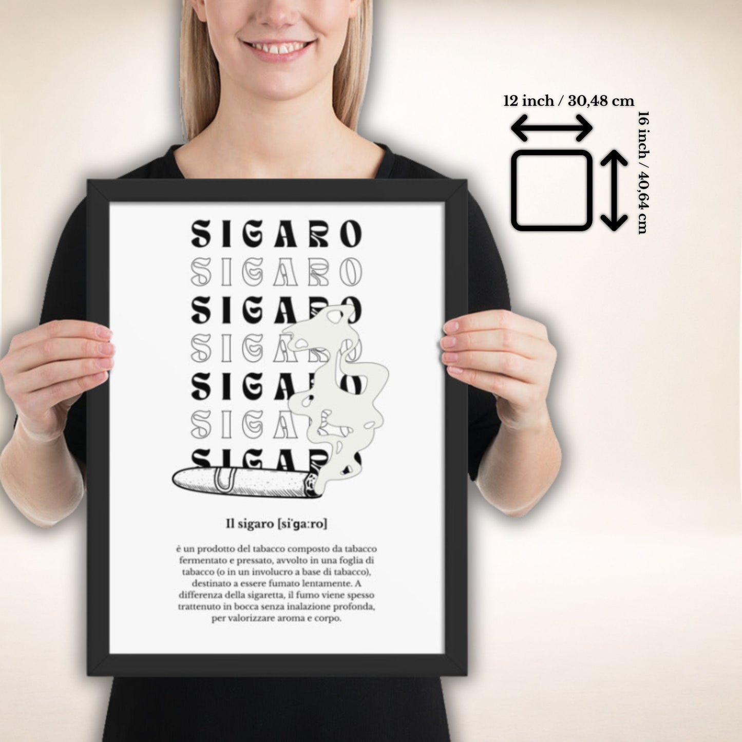Sigaro Noir Framed Poster | Gerahmtes Poster mit ruhiger Eleganz