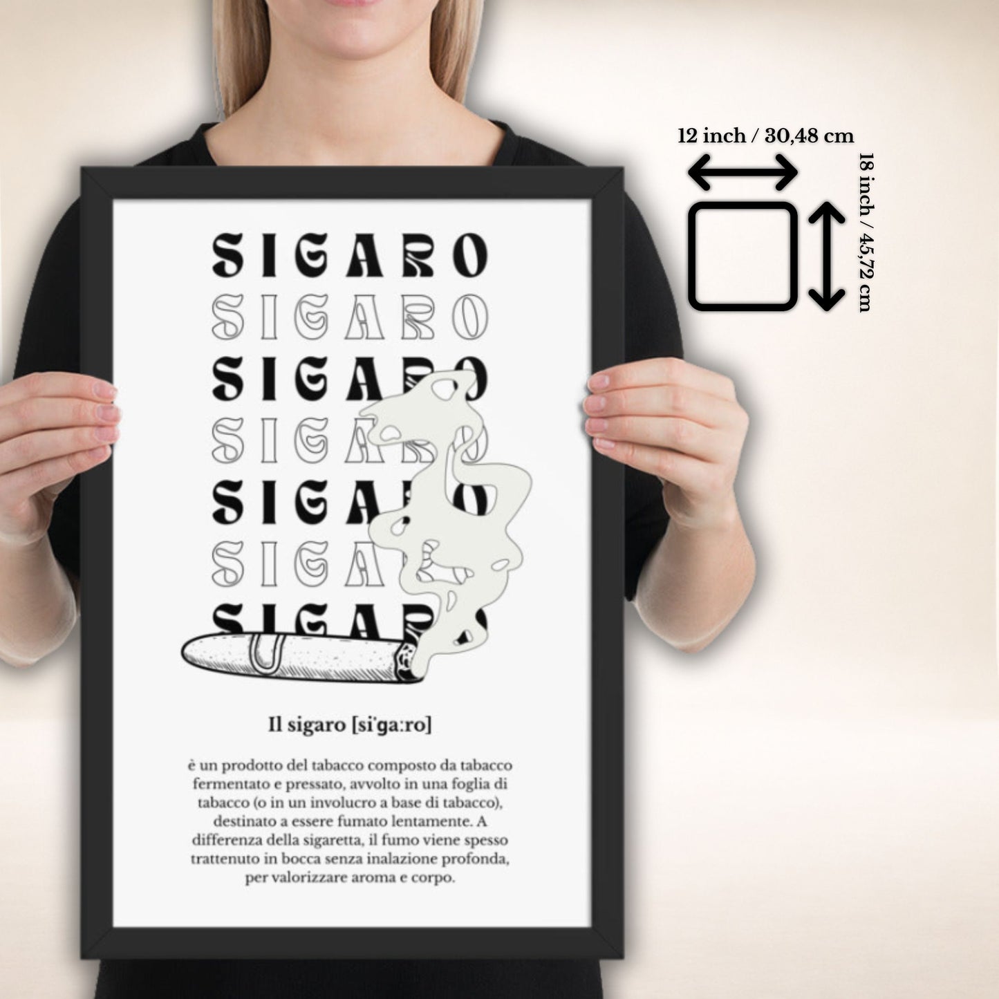 Sigaro Noir Framed Poster | Gerahmtes Poster mit ruhiger Eleganz