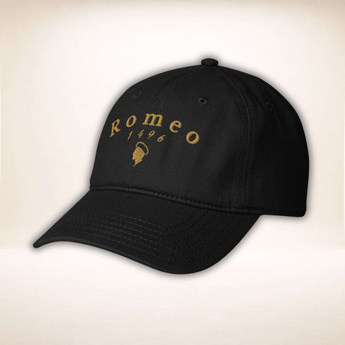 Romeo Silhouette Cap in Schwarz mit goldfarbener Stickerei