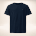Club Juliet Bio T-Shirt in Navy mit kleinem goldfarbenem J